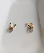 Handmade Clear Quartz necklace and earrings set with an elegant gold finish.