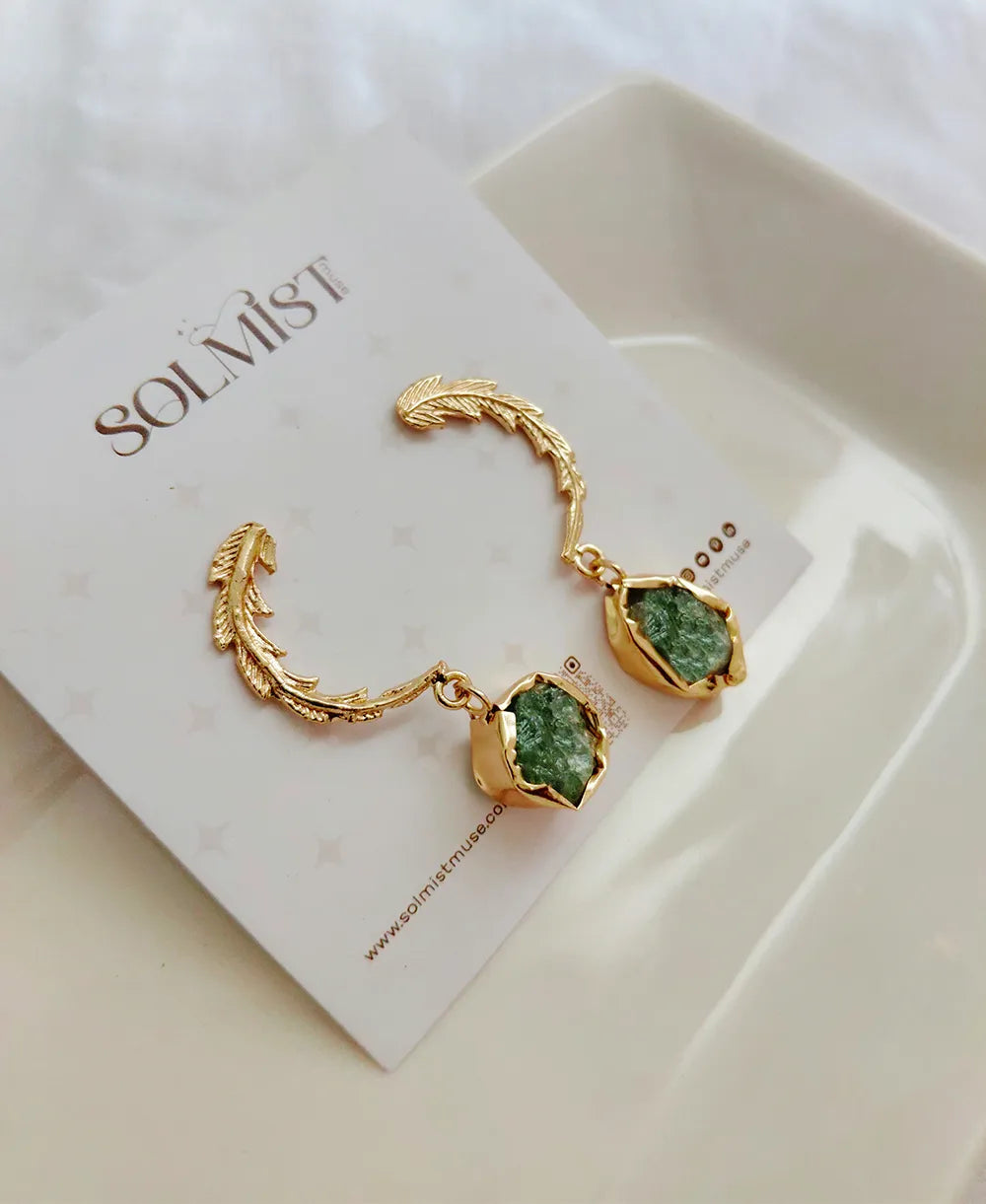 Handmade Green Aventurine earring