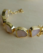 Blush Bloom Rose Quartz 18K Gold Plated Bracelet