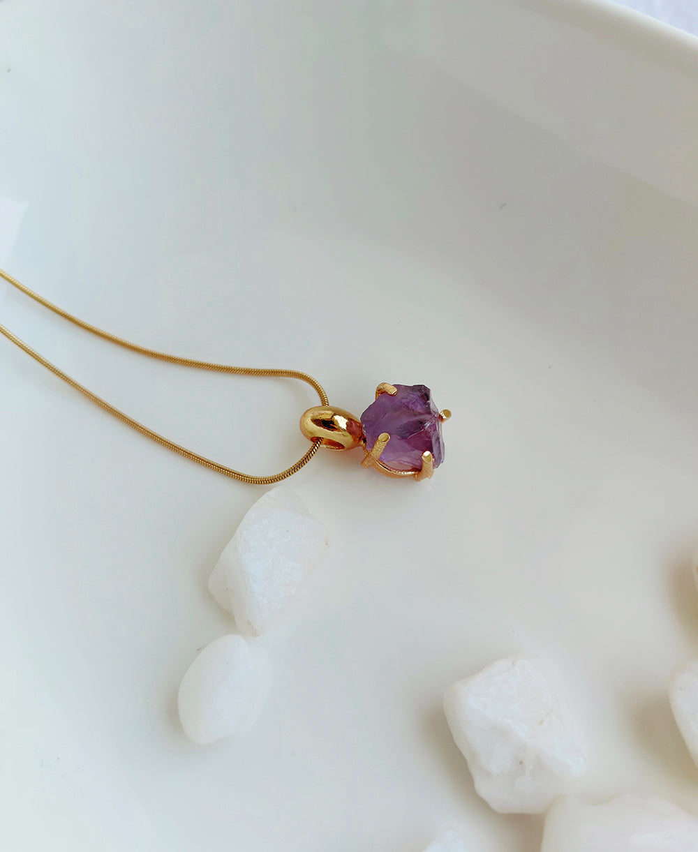 Violet Soul Amethyst 18K Gold Plated Necklace
