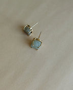Amazonite Gold Stud Earrings
