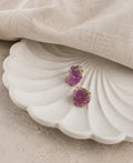 Violet Raw Amethyst Gold Stud Earrings
