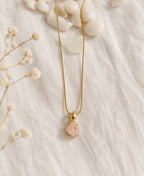 Blush Aura Rose Quartz 18K Gold Plated Necklace