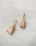 Petal Quartz 18K gold plated drop earrings with natural rose quartz stones