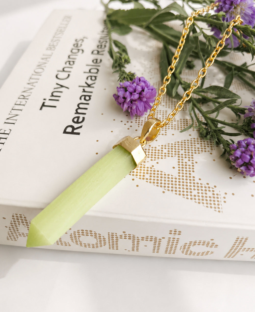 Lemon Jade Serenity Gold Necklace