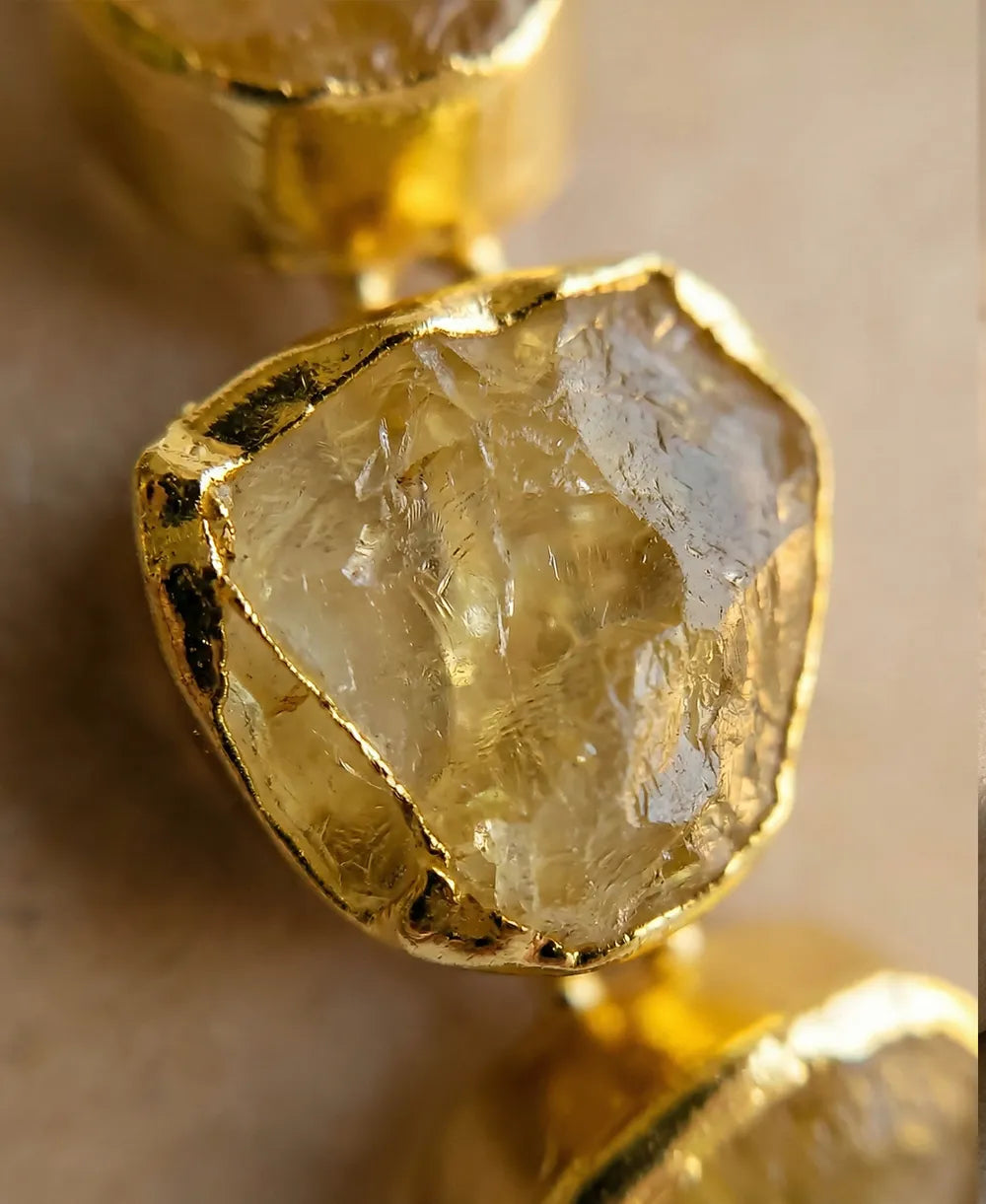 Golden Glow Raw Citrine Statement Bracelet