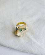 Aquamarine Twin Stone Ring