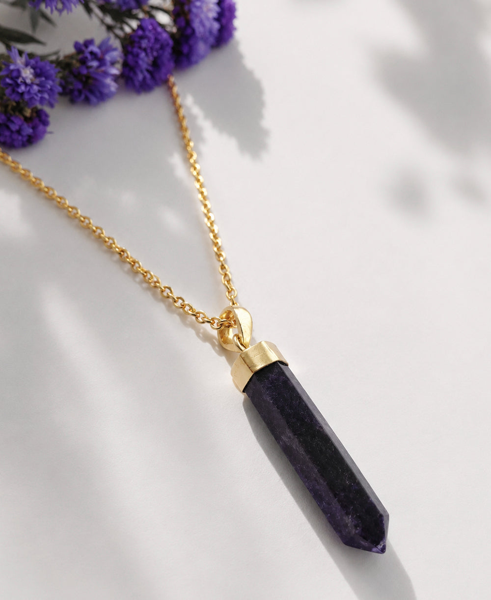 Mystic Amethyst Gold Necklace