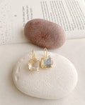 Crystal Dew Clear Quartz Gold Earrings