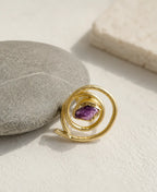 Amethyst Orbit Gold Ring