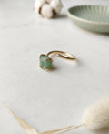 Green Aventurine Adjustable Gold Ring