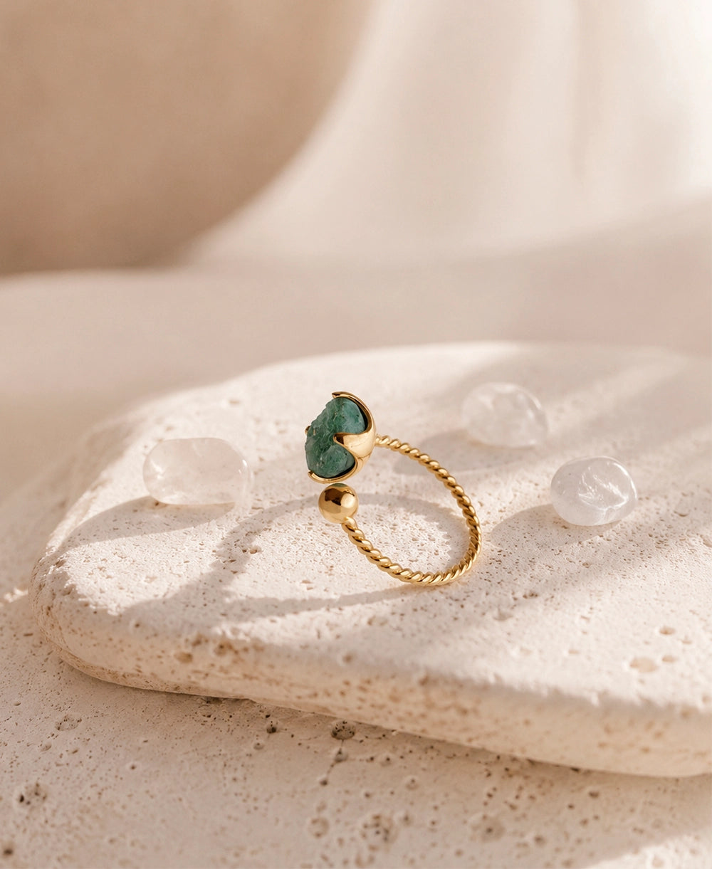 Green Aventurine Luck Stone Ring