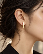 Brushed Gold Geometric Triangle Drop Earrings