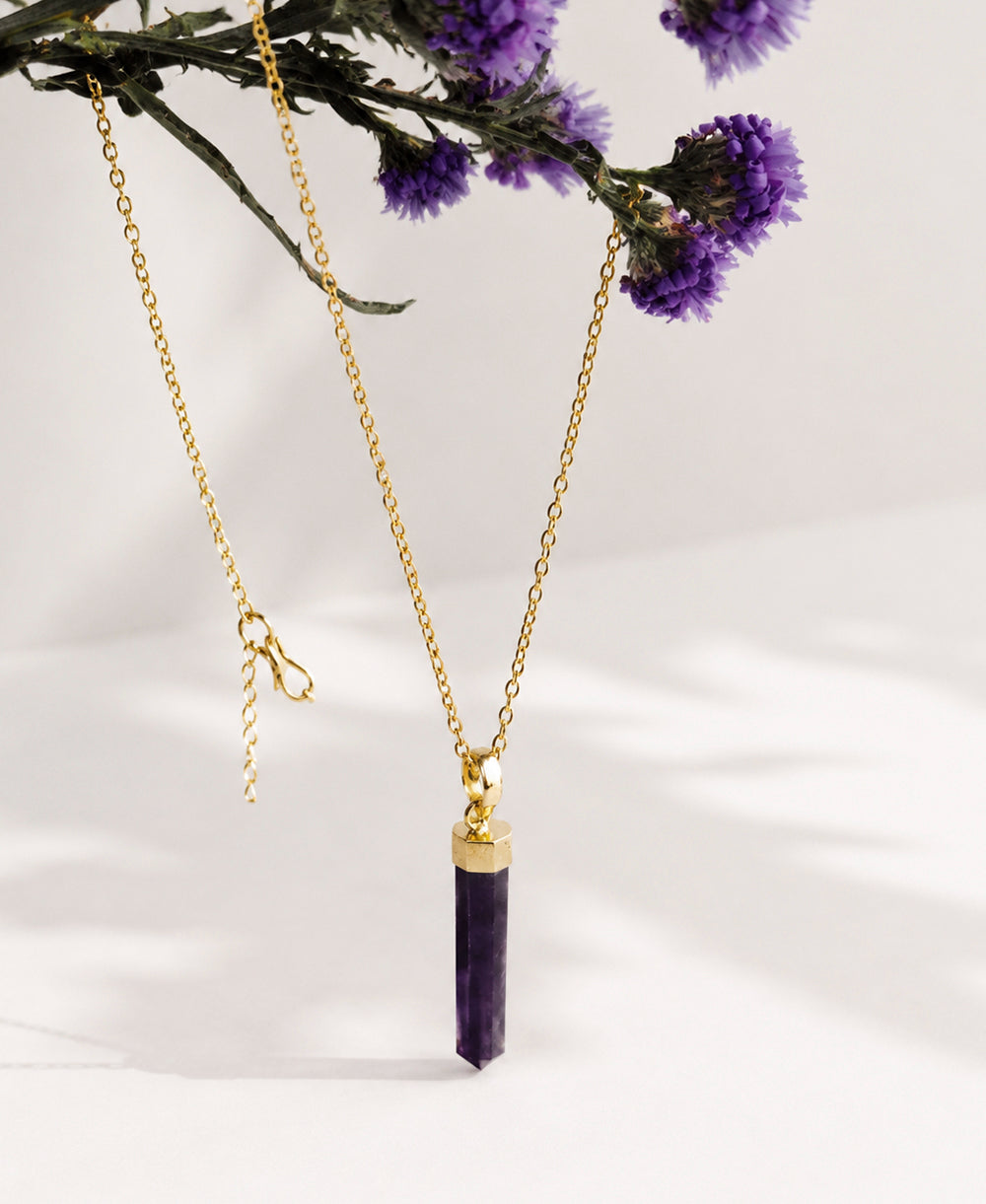 Mystic Amethyst Gold Necklace