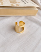 Solmist Muse 18K gold plated geometric cutout cuff ring, photo 1