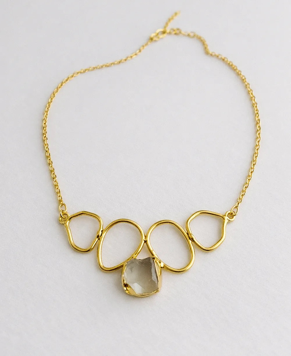 Smoky Quartz Multi-Loop Statement Necklace
