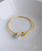 Howlite Moon Open Bangle