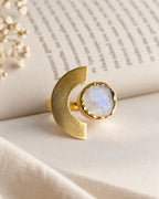 Moonstone Arc Gold Ring photo 1