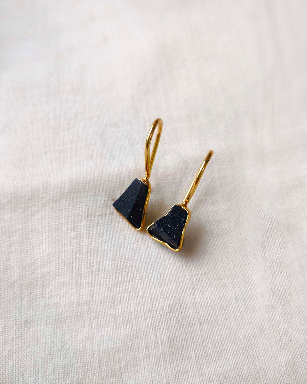 Noir Muse 18K Gold Plated Stone Drop Earrings
