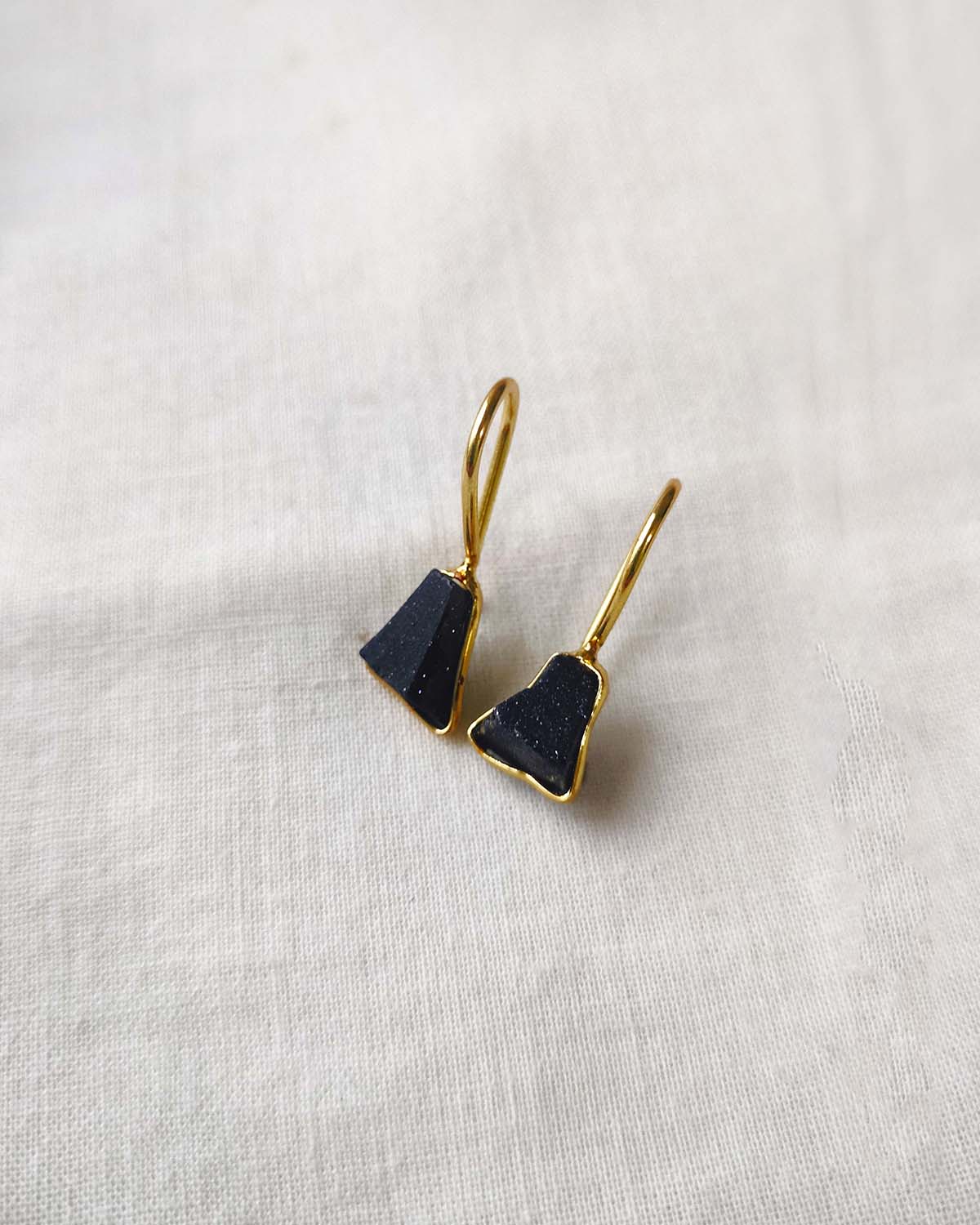 Noir Muse 18K Gold Plated Stone Drop Earrings