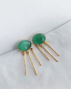 Green Aventurine Muse 18K Gold Plated Drop Earrings