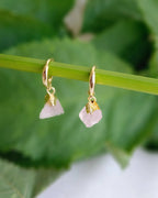 Petal Quartz 18K Gold-Plated Huggie Earrings