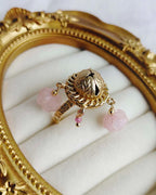Rose Quartz Heirloom 18K Gold Plated Ring