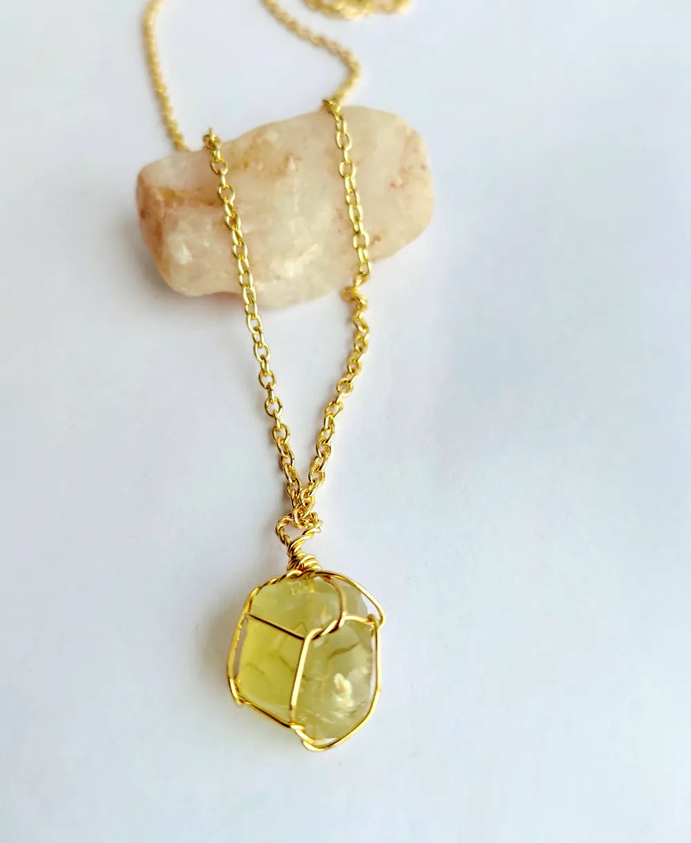 Natural Lemon Quartz Necklace