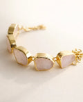 Blush Bloom Rose Quartz 18K Gold Plated Bracelet