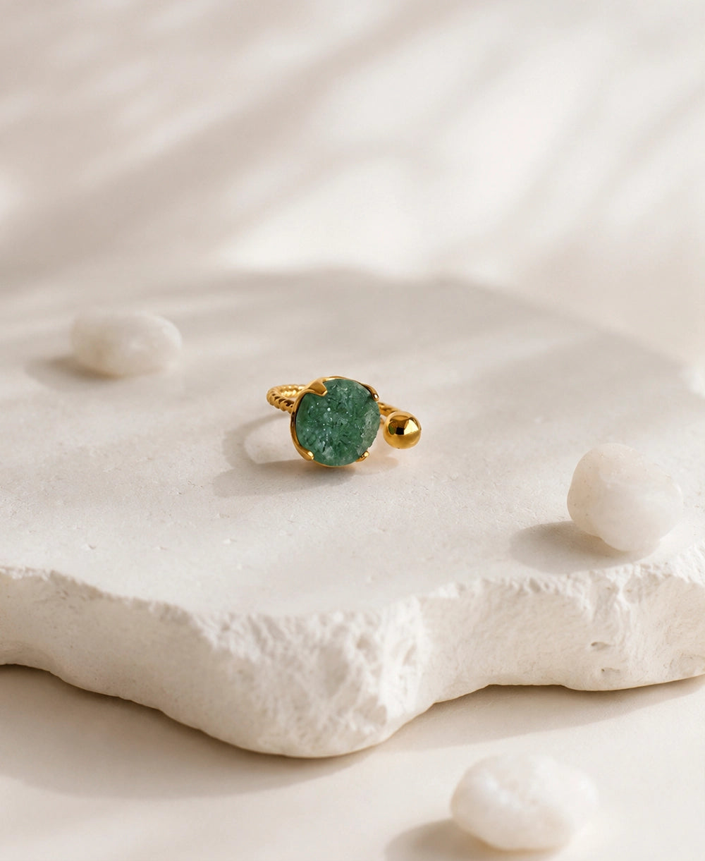 Green Aventurine Luck Stone Ring