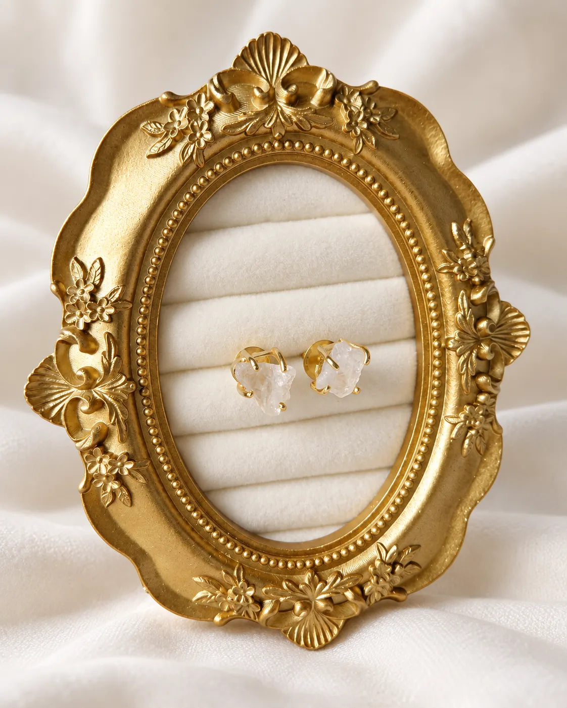 Clear Quartz Stud Earrings