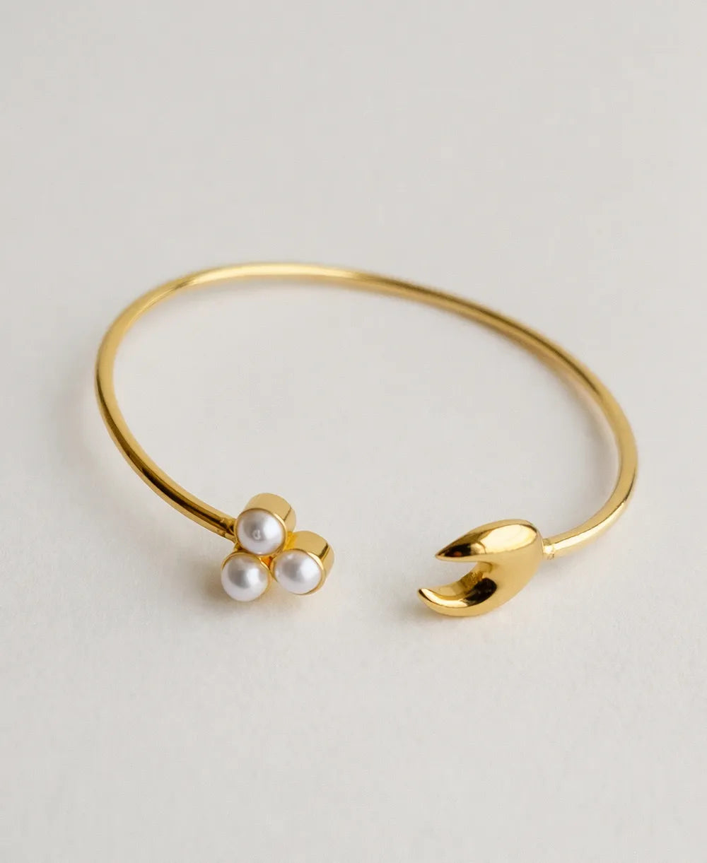 Pearl Moon Open Bangle