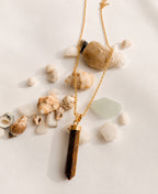 Tiger Eye Horizon Gold Necklace