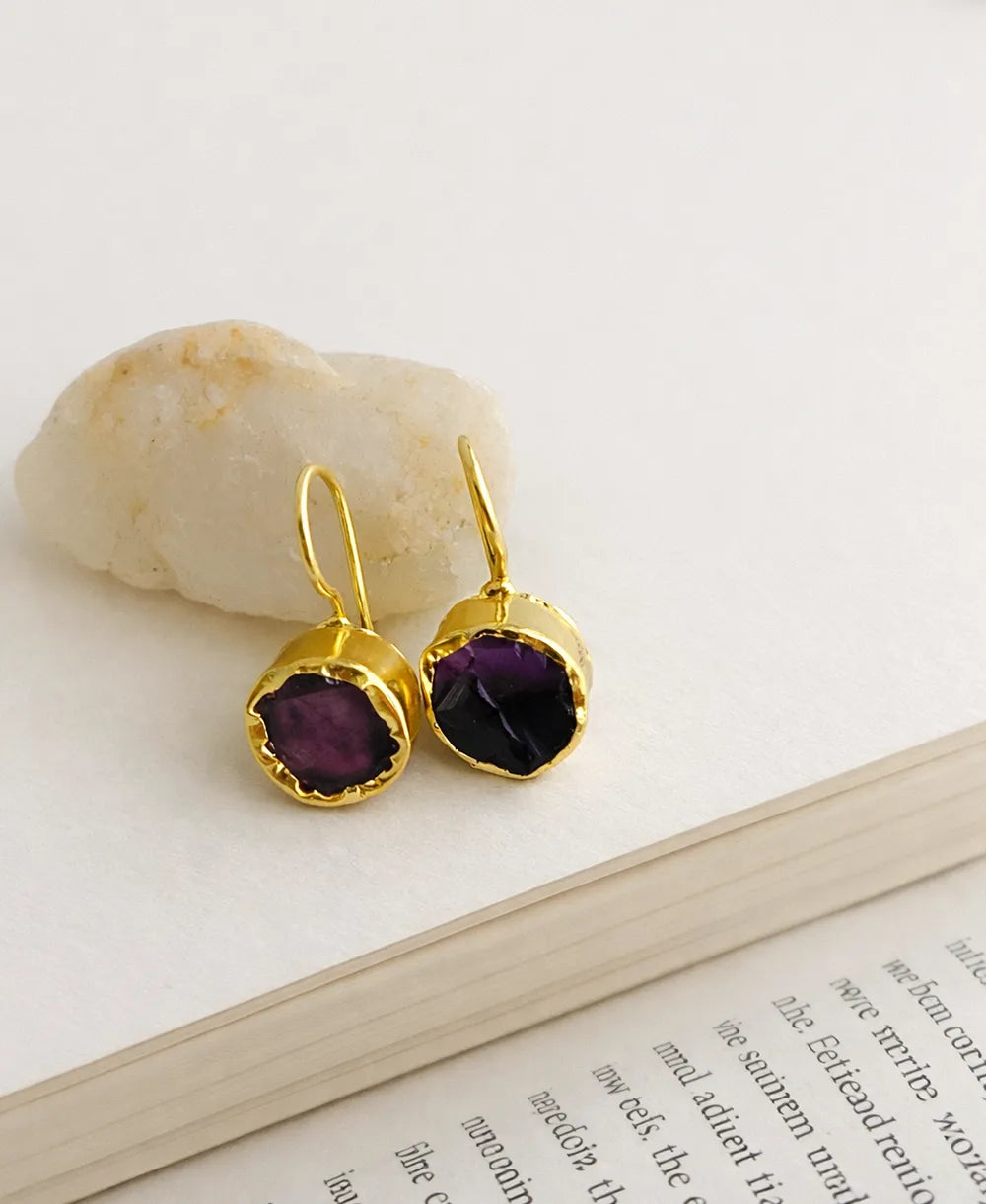 Amethyst Aura 18K Gold-Plated Earrings