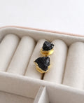 Raw Black Tourmaline Stud Earrings