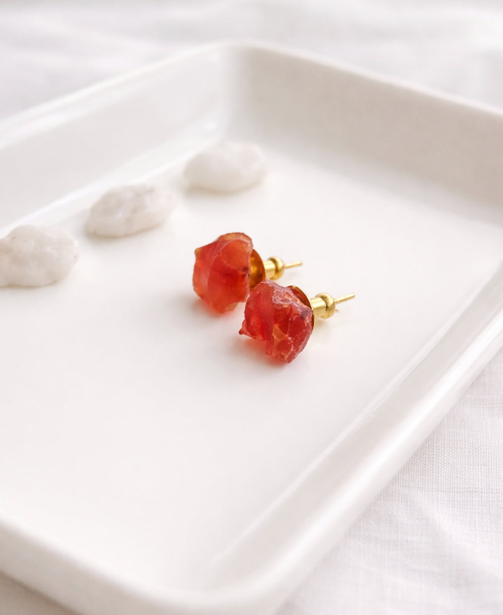 carnelian stud earrings
