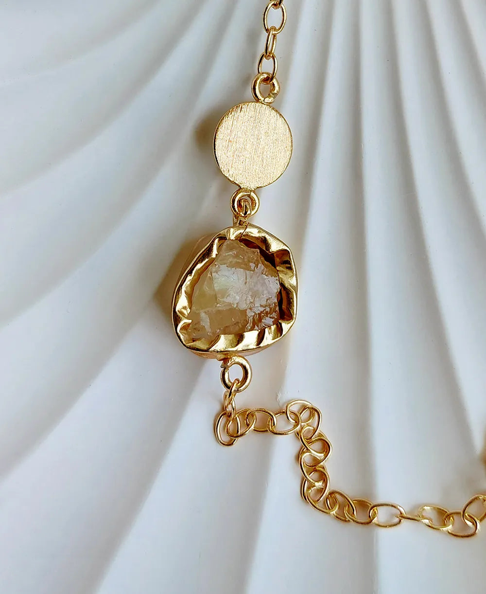 Raw Citrine Stone Bracelet