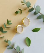 Amour Rose Quartz Gemstone Stud Earrings