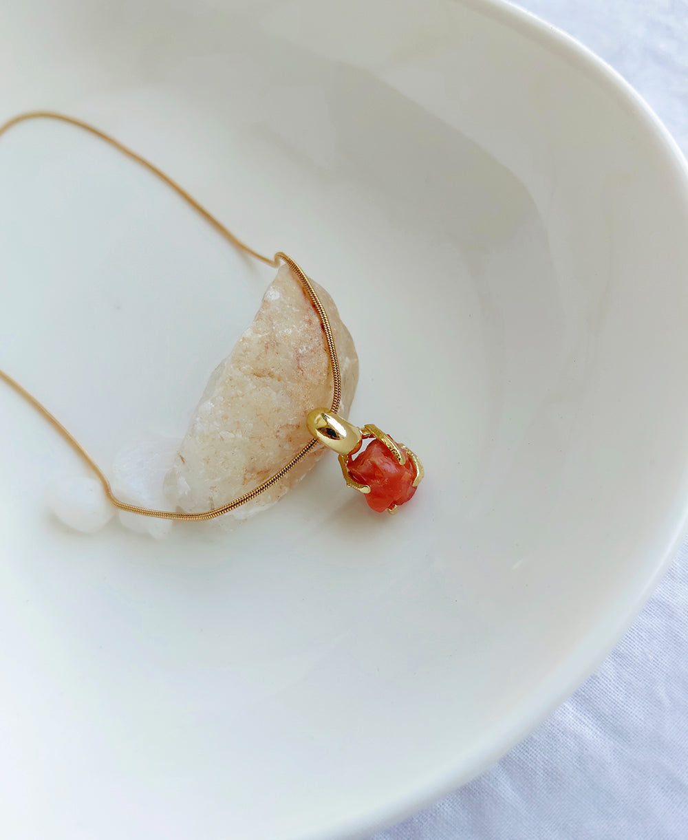 Sun Ember Carnelian 18K Gold Plated Necklace