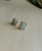 Amazonite Gold Stud Earrings
