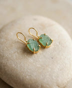 Aventurine Glow Gold Drop Earrings