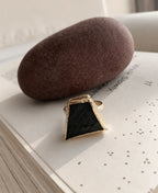 Black Onyx Shield 18K Gold Plated Ring