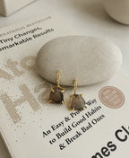 Earthy Smoky Quartz Gold Earrings