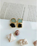 Amazonite & Black Tourmaline Balance Drop Earrings