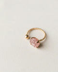 Rose Quartz Twisted Band Gold Ring