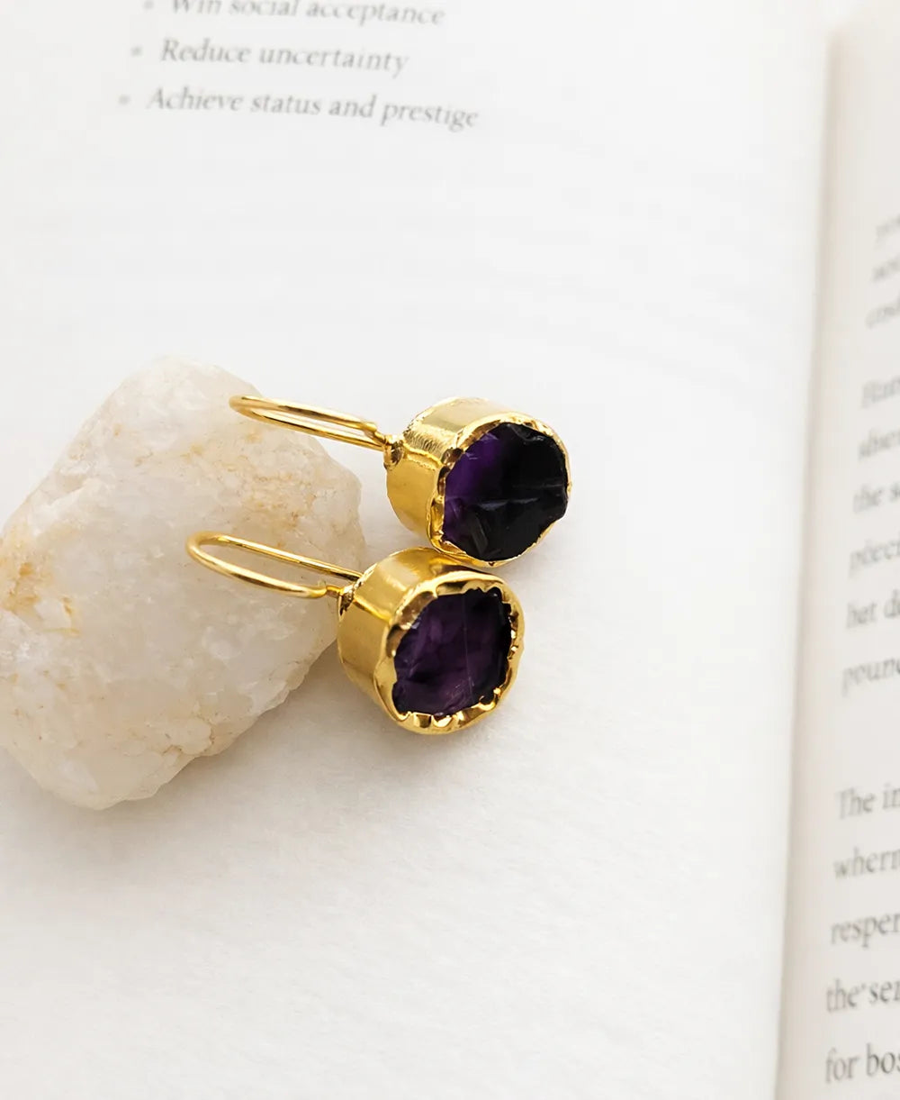 Amethyst Aura 18K Gold-Plated Earrings