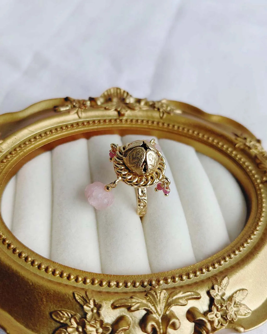 Rose Quartz Heirloom 18K Gold Plated Ring