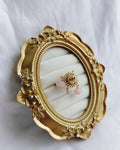 Rose Quartz Heirloom 18K gold plated ring with natural blush pink gemstone drops