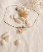 Blush Aura Rose Quartz 18K Gold Plated Necklace