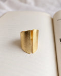 Textured Gold Split Cuff Ring view 1